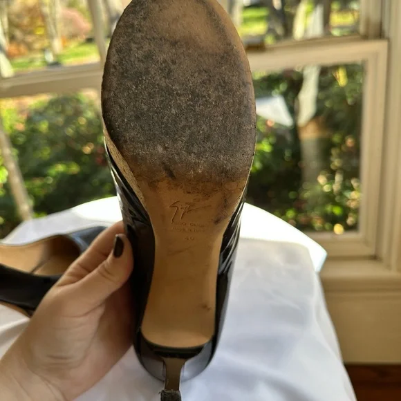 Giuseppe Zanotti black patent leather cork platform heels - Picture 5 of 8